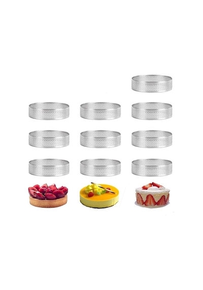 Nar Kalıp Delikli Yuvarlak Tart Kalıbı 10 Lü 6cm