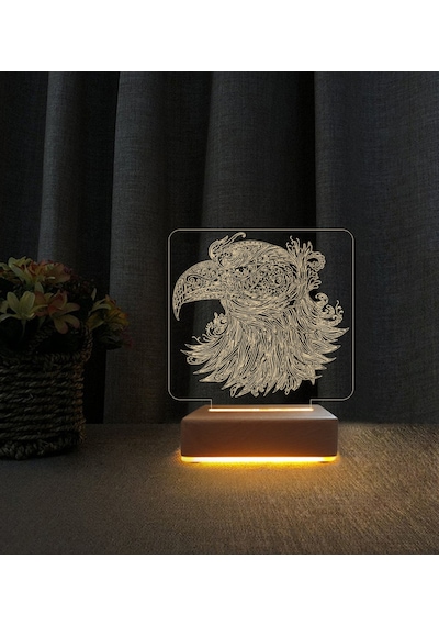 Kartal 3d Led Masa Lambası Doğum Günü Hediyesi Lamba