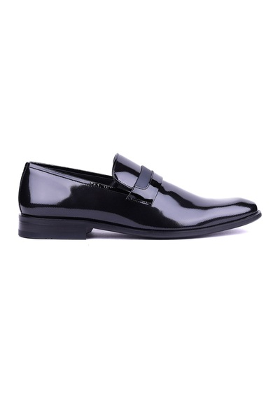 Shoetyle - Hakiki Rugan Deri Siyah Renk Klasik Erkek Ayakkabı - 900-2602-1487