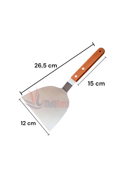 Tr Ahşap Saplı Paslanmaz Çelik Spatula, Metalik Diğer