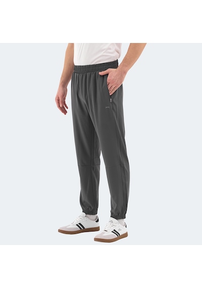 Slazenger RUSLAN Erkek Fermuar Cepli Dar Paça Koyu Gri Eşofman Altı
