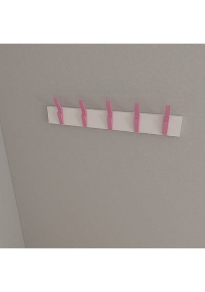 Hepsi3boyutlu Modern Duvar & Kapı Kanca Askılık - 6 Adet Pembe Kanca Askılık - Model No : 3 Pembe