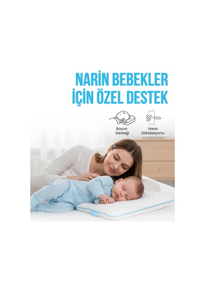 Viscofoam Hava Kanallı Ortopedik Bebek Yastığı Visco Bebek Yastık - 39 x 24 x 5 CM