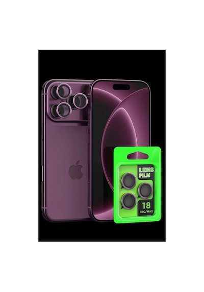 Newface Apple iPhone Uyumlu, 18 Pro Raze Metal Kamera Lens - Bordo