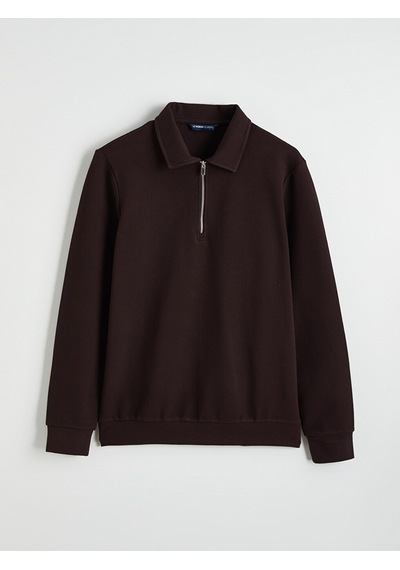 Lcwaıkıkı Classic Mürdüm Polo Yaka Erkek Sweatshirt