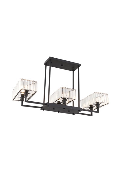 Brambles 6'Lı Siyah Kristalli Taşlı Modern Tasarım Kristal Salon Avize