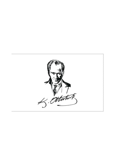 Masa Üstü Atatürk İmzalı Bayrağı 15X23Cm Masa Bayrağı