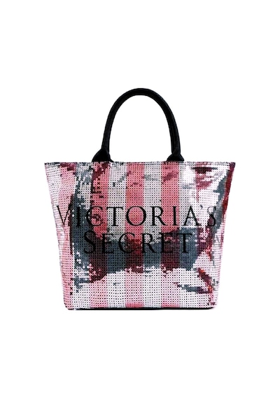 Victoria's Secret Vs İkonik Desen Pembe Gümüş Pullu Payet İşlemeli Carryall Tote Pembe Victoria's Secret Vs İkonik Desen Pembe Gümüş Pullu Payet İşlemeli Carryall Tote Pembe