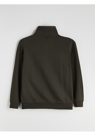 Lcw Vision Haki Fermuarlı Dik Yaka Erkek Kalın Sweatshirt
