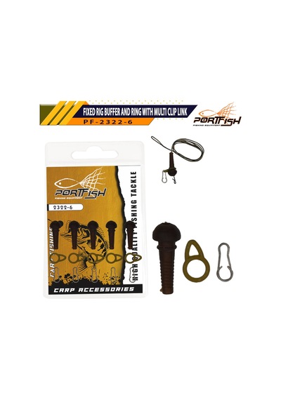 Portfish 2322-6 Fixed Rig Buffer And Ring With Multi Clip Link