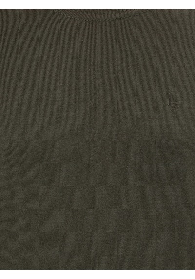 Cacharel Haki Slim Fit Bisiklet Yaka Basic Triko Kazak Yesıl