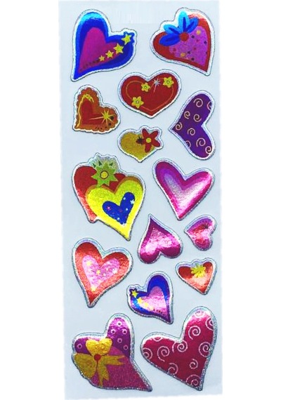 Sticker Kabartmalı Stiker Defter, Planlayıcı Etiket Parti Kalp Cb460 16x7 Cm
