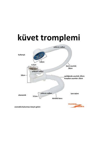 Küvet Tromplemi Duş Teknesi Küvet Gideri