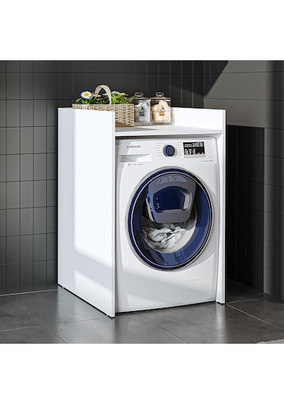 Çamaşır Kurutma Makinesi Dolabı Kapaksız Banyo Dolabı 65 Cm Beyaz Mat Beyaz Çamaşır Kurutma Makinesi Dolabı Kapaksız Banyo Dolabı 65 Cm Beyaz Mat Beyaz