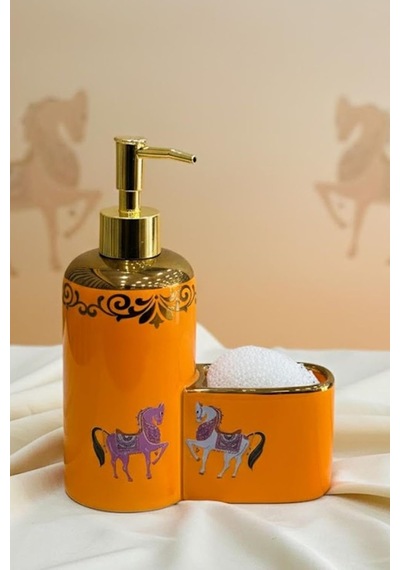 Premium Porselen Horse Sıvı Sabunluk, Süngerlik Bölmeli 47067 000 Açık Krem