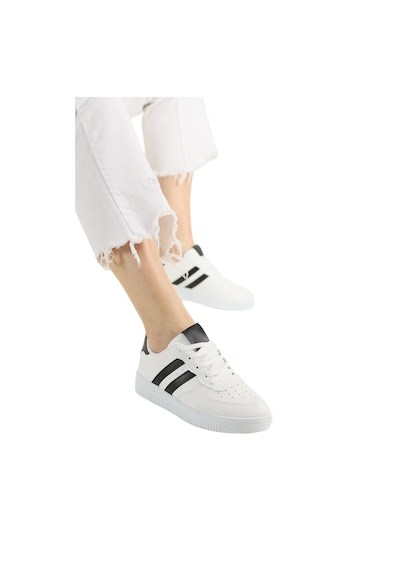 Unisex Bağcıklı Günlükspor Sneaker Ayakkabı Beyaz - Siyah-beyaz - Siyah Beyaz - Siyah