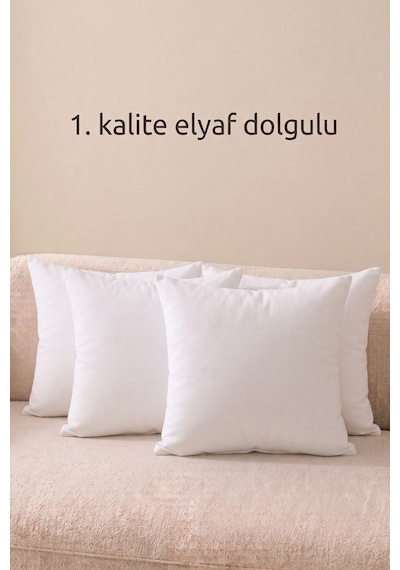 4'lü İç Kırlent Silikon Elyaf Dolgulu Koltuk Kırlenti İç Yastık Dolgusu Kırlent İçi 45x45 Cm 45 x 45