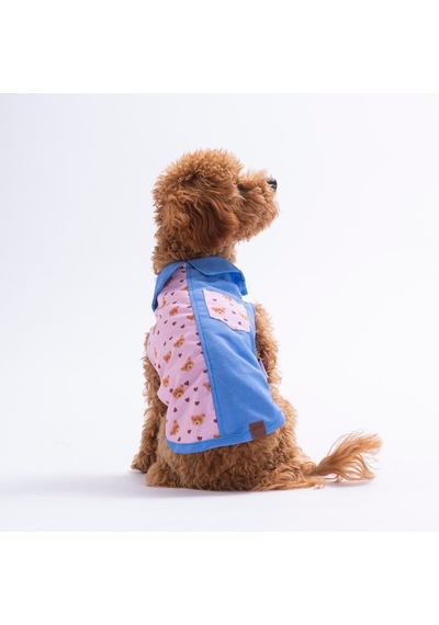 Cozie Bear Denim Ayıcık Desenli Kot Kedi Köpek Gömleği-kedi Köpek Kıyafeti-kedi Gömlek-köpek Gömlek