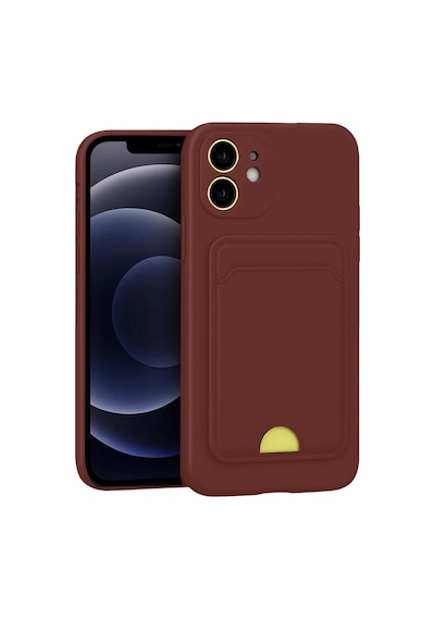 Mey İthalat Apple iPhone Uyumlu 11 Kılıf Kelvin Kartvizitli Silikon - Bordo