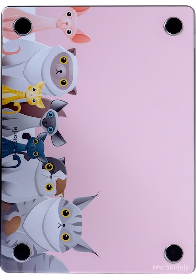 Apple Uyumlu MacBook Pro Kılıf 13inç M1-m2 Sticker Kaplama Laptop Koruyucu A2338 İle Animal03 Açık Pembe