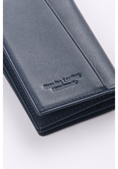 Ancora Leather Hakiki Deri Minimal Kartlık-26206 Lacivert