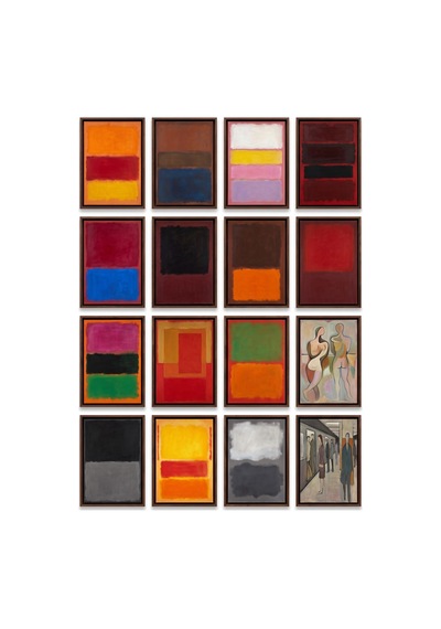 Mark Rothko Tabloları 16'lı Sticker Seti Laptop Defter Telefon Etiket Çok Renkli