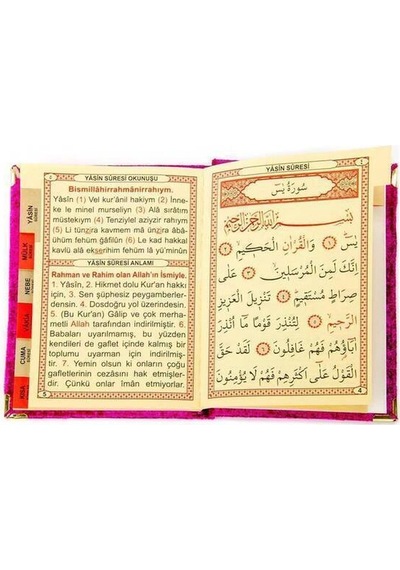 10 Adet - Kadife Kaplı Yasin Kitabı - Çanta Boy - Isim B N11.5046