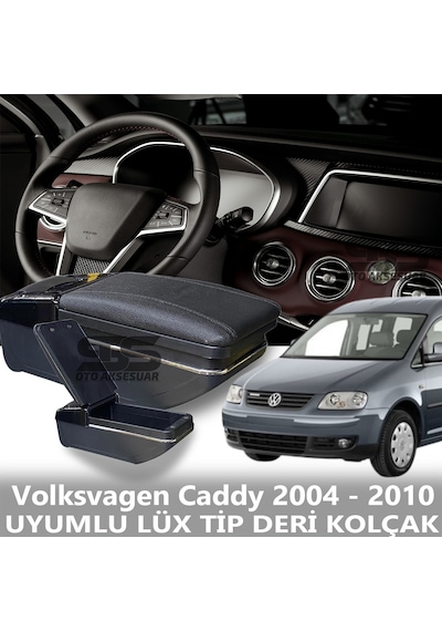 Volksvagen Caddy 2004 - 2010 Uyumlu Premium Deri Kol Dayama Kolçak Lüx Tip