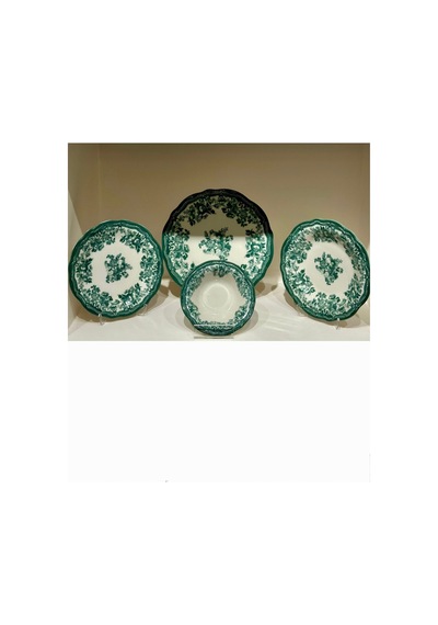Porser Porselen Fulya Velour Green Yemek Takımı 6 Kişilik 24 Parça Çok Renkli