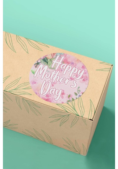Happy Mother's Day Çiçekli Sticker 3x3cm St2369 Çok Renkli