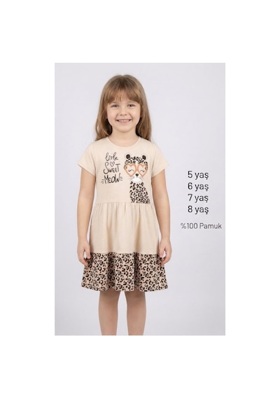 Ketbaby %100 Pamuklu Kız Çocuk Kırmızı Leopar Desenli Elbise 5-8 Yaş Yazlık Konfor Serisi Bej Bej Ketbaby %100 Pamuklu Kız Çocuk Kırmızı Leopar Desenli Elbise 5-8 Yaş Yazlık Konfor Serisi Bej Bej