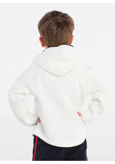 Casabony Ninja Casa Baskılı Ekru Unisex Sweatshirt-Ekru