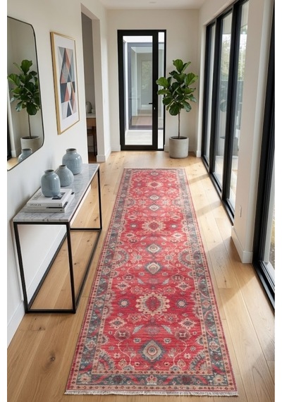 Dekoratif Halı Kaymaz Taban Leke Tutmaz Yıkanabilir Kilim Özel Ölçü Salon Halısı 3026-3