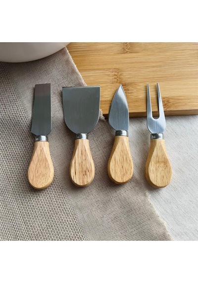Bambu Saplı Peynir Bıçağı Seti, 4 Parça