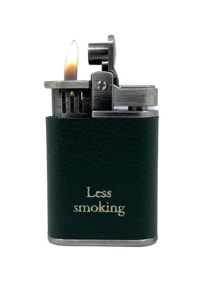 Zenit Less Smoking Deri Kaplama Benzinli Çakmak - Yeşil Yeşil