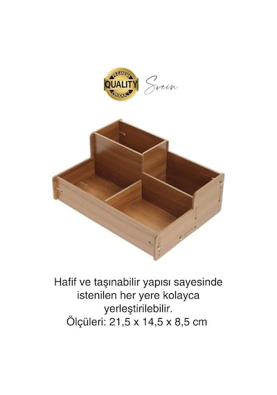 Özel Üretim 4 Bölmeli Masa Üstü Ahşap Kalem Kağıt Ataş Takı Organizeri Düzenleyici Kutu Ofis Masası Diğer