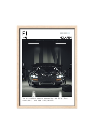 Mercedes-benz F1 Ahşap Çerçeveli Poster Tablo Şampiyon F1 Tasarım Ahşap 01
