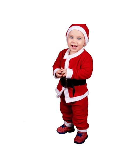 Pazarız Pembecin Erkek Kız Çocuk Noel Kostümü Yılbaşı Kostümü Kırmızı