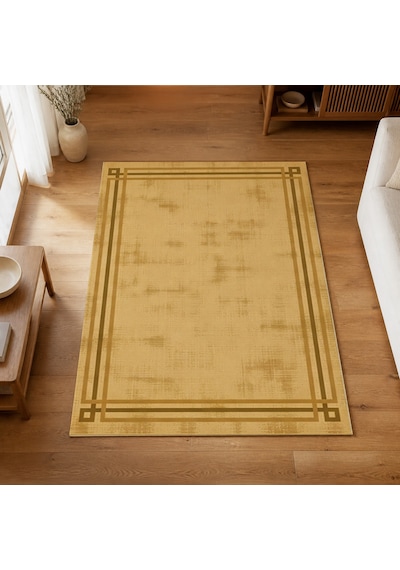 Kartela Halı Rilo Halı Kaymaz Taban Makinede Yıkanabilir Halı Hardal Sarısı - 100 X 150 Cm