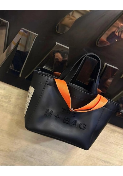 Gesshop Kadın Kanvas Deri El Omuz Çanta siyah