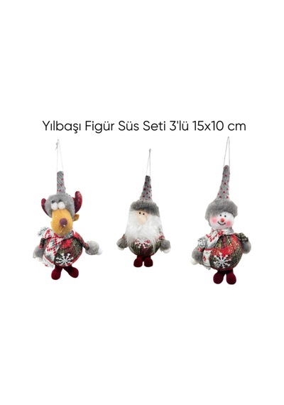 Yılbaşı Figür Süs Seti 3'lü 15x10 Cm