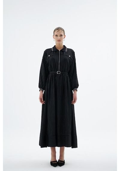 Senna Ivory Dress Siyah Siyah