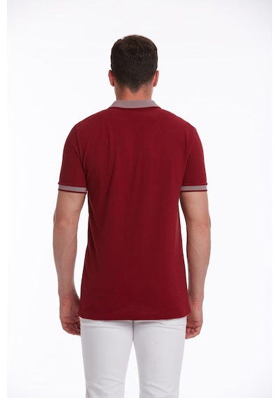 Hatemoğlu Regular Fit Pamuk Polo Yaka Erkek Tişört Bordo