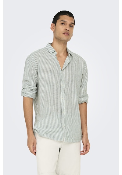 Only & Sons Erkek Gömlek 22026601 Krem-yeşil Krem-yeşil Krem - Yeşil