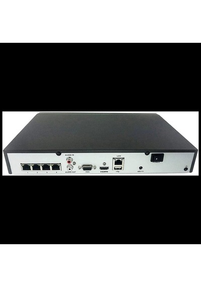 Hılook Nvr-104mh-c/4p, 4kanal Poe, 8mpix, H265+, 1 Hdd Desteği, 1080p Kayıt, 80mbps Bant Genişliği,