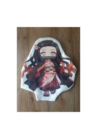 Ow Bag Demon Slayer - Nezuko Desenli Şekilli Tasarım Chibi Karakter Yastık Çok Renklı