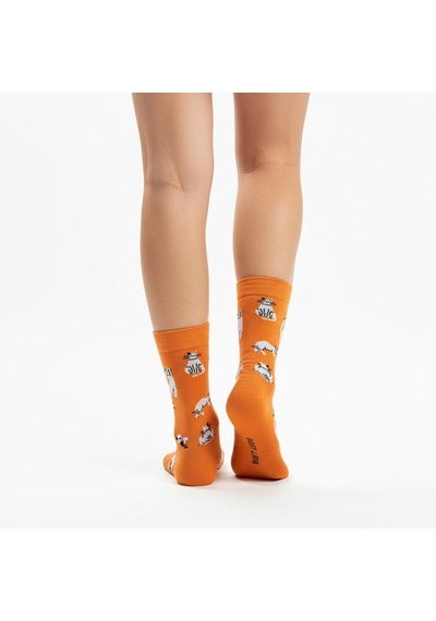 Gost Liria Silver Cat Socks Desenli Unisex Soket Çorap Turuncu