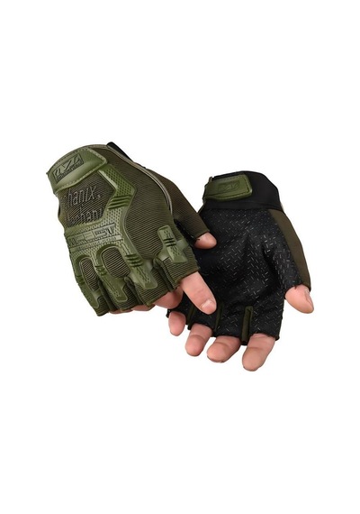 Single Sword Mechanix Yarım Parmak Eldiven- Taktik Destekli Kadın&erkek Unisex Eldiven Haki
