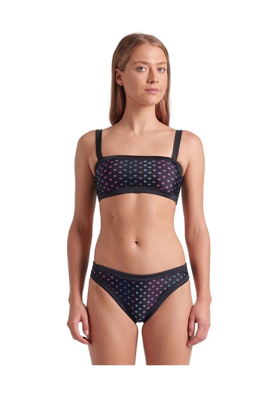Arena Rainbow Monogram Kadın Siyah Yüzücü Bikini 007078515 Siyah