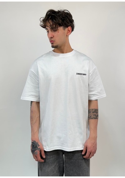 Zaee Nobody Cares Oversize Tişört Beyaz